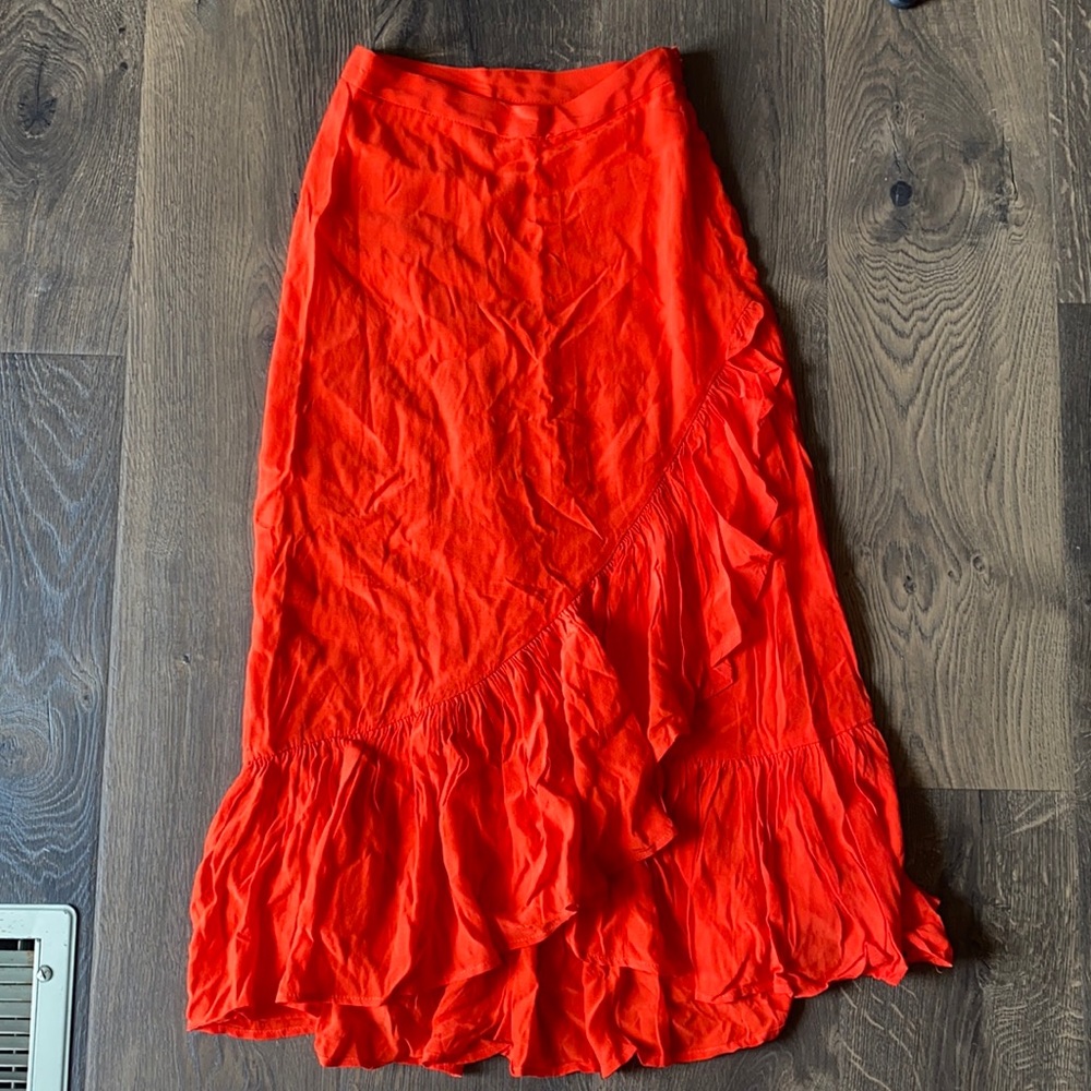 Orange/red ruffle skirt